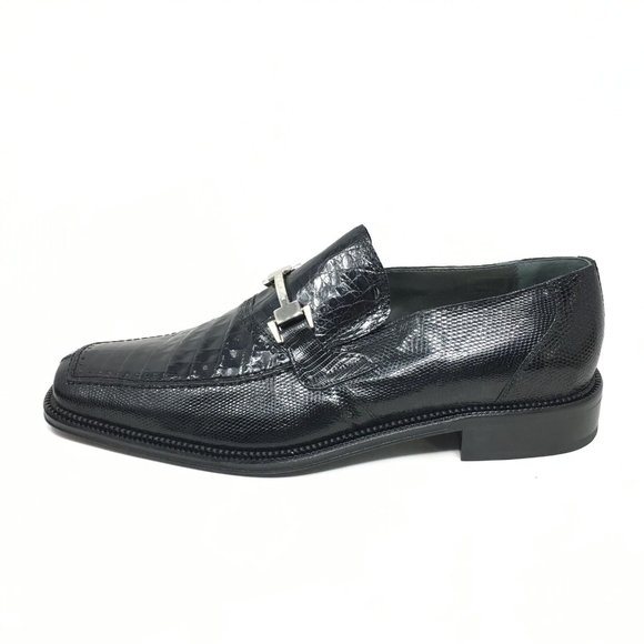 Men\'s NEW David Eden Horsebit Loafers Dress Shoes Size 10 Black Crocodile Lizard main image 4